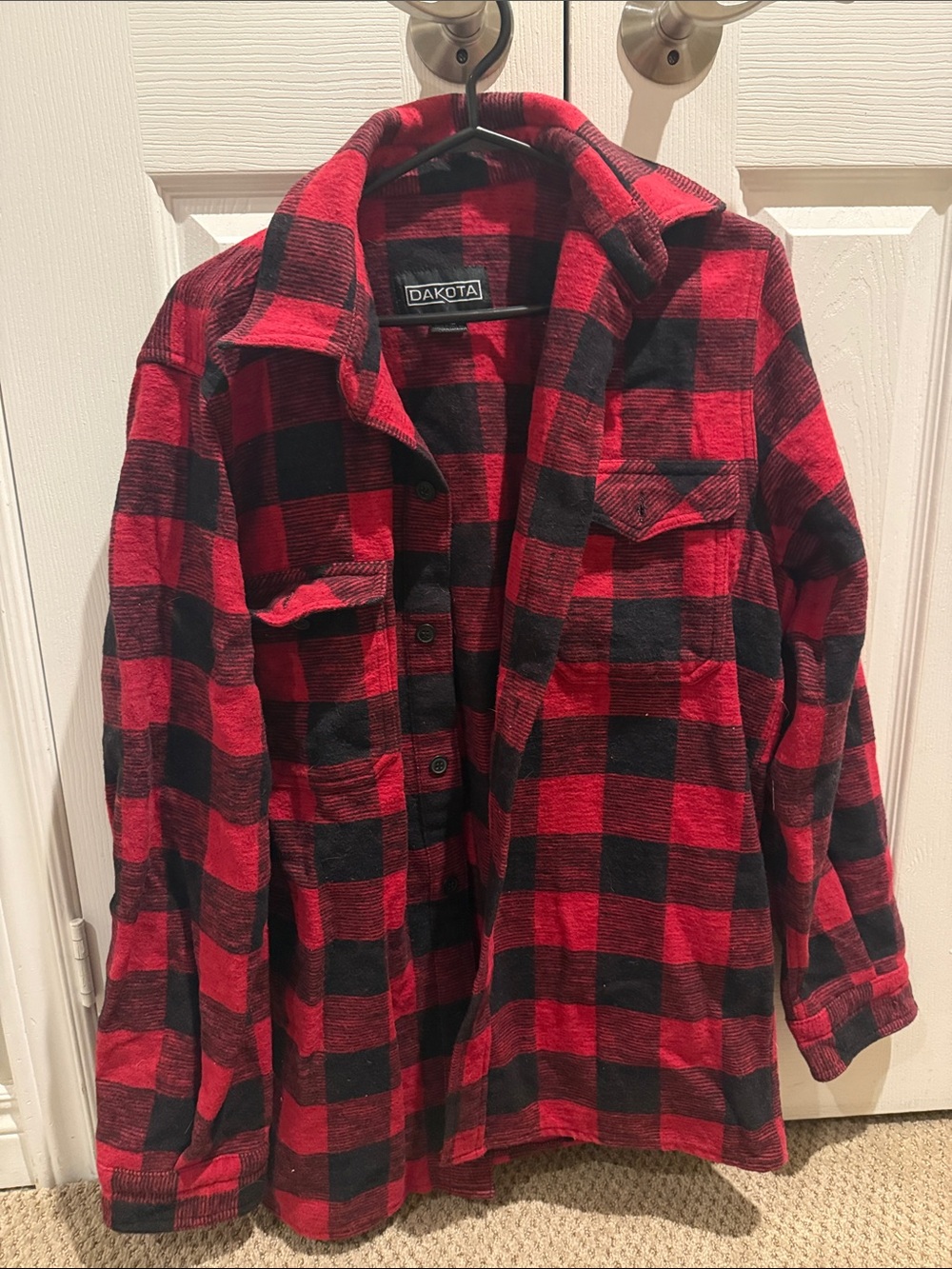 Dakota Men's Red and Black Buffalo Plaid Button-Down Shirt